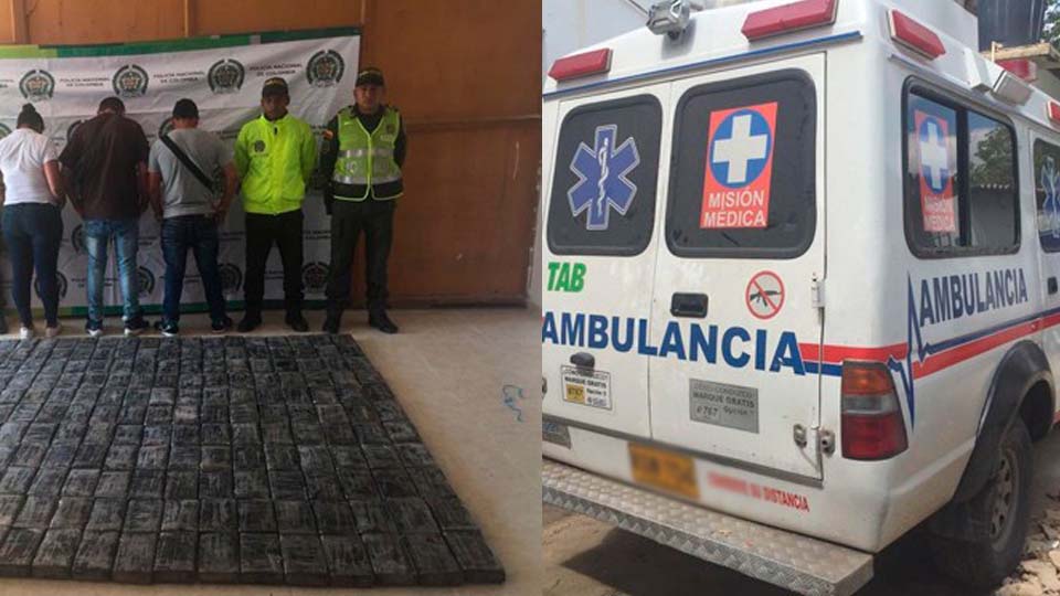 Incautan 200 kilos de cocaína en una ambulancia en La Guajira