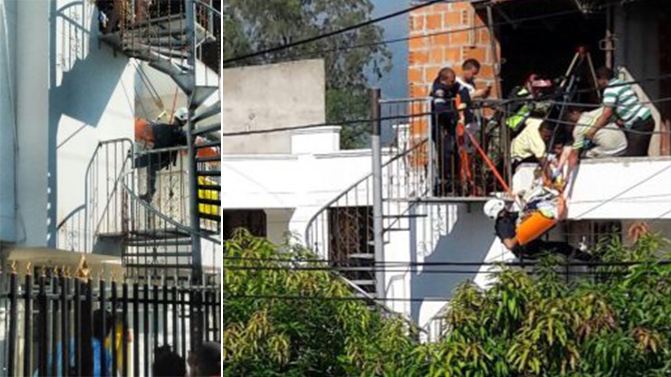 Tres obreros de construcción se salvaron de morir electrocutados