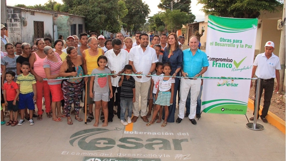 Gobernador Franco Ovalle inauguró pavimentos urbanos en Valledupar