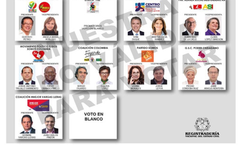 Conozca el tarjetón de la Registraduría para votar en elecciones