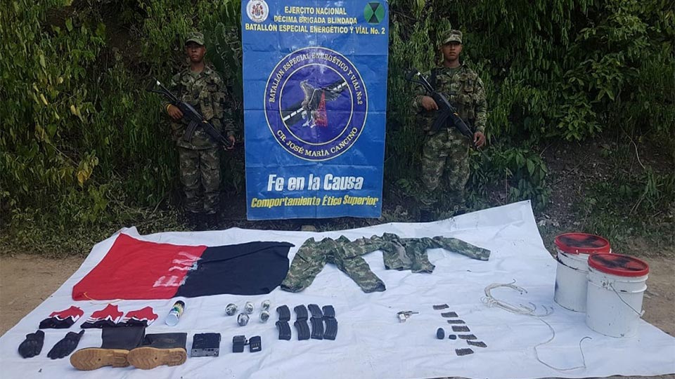 Ejército y Policía hallan material bélico, aparentemente, del ELN