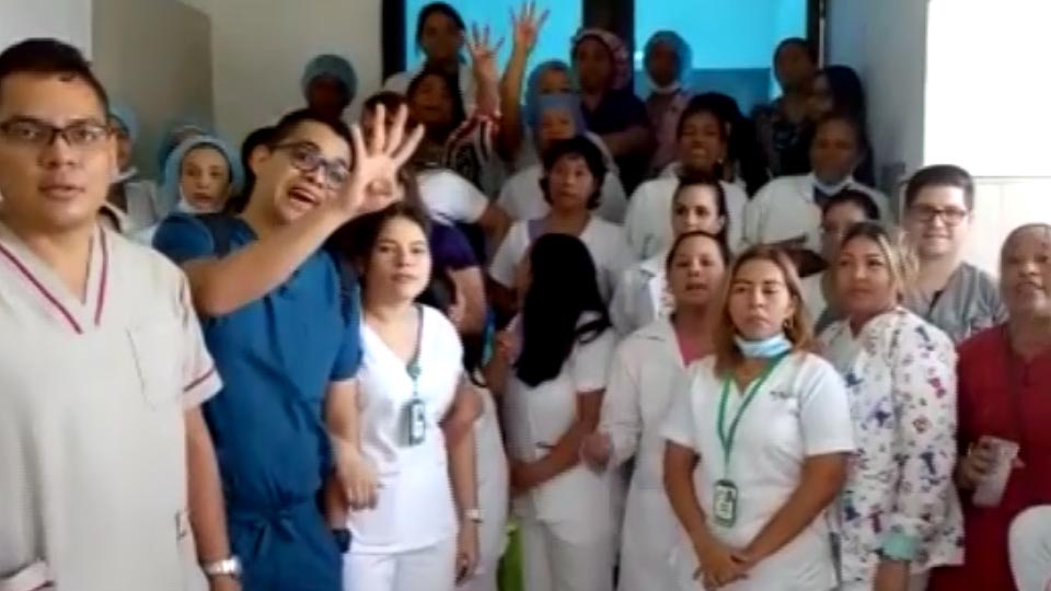 La protesta de los médicos de la Clínica Valledupar